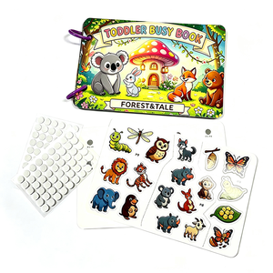 <span class=keywords><strong>Libro</strong></span> Personalizzato per Bambini con Pagine Spesse, <span class=keywords><strong>Libro</strong></span> Educativo per la Prima Infanzia con Adesivi Autoadesivi e Velcro, Stampa di Libri con Adesivi - Product Image 1