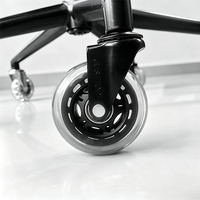 Roulettes de remplacement durables et écologiques en acier pour chaise de bureau, vente chaude, 75 mm, en caoutchouc PU noir, silencieuses et pivotantes