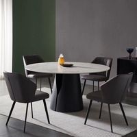 Table à manger populaire en marbre blanc 6 8 10 places ensemble 4 chaises Tables à manger centrales en marbre blanc Design moderne