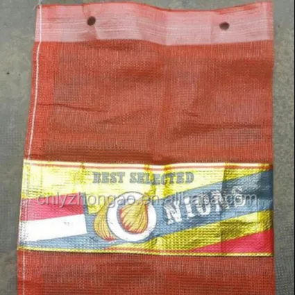 Holland Spain Europe Senegal auto pack logo onion mesh bag with two holes 55*87