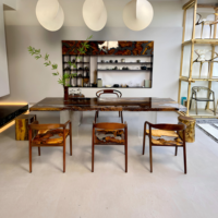 Mesa de Comedor de Lujo con Incrustaciones de Resina Epoxi, Superficie Resistente al Agua de Primera Calidad, Diseño Moderno con 2 Años de Garantía