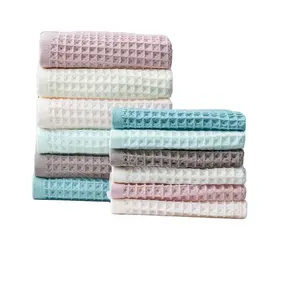 2023 Kitchen Towel Set 100% Cotton Soft Face Towels High Quality Household Bath Waffle Towel