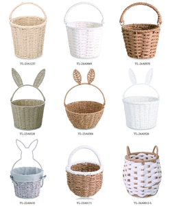 <span class=keywords><strong>Cesta</strong></span> de Almacenamiento Tejida con Cuerda de Papel con Borde Festoneado, Asa Desmontable, para Pascua, Flores, Regalos de Boda, Decoración de Guardería, Organizador Personalizado - Product Image 4