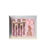 Ensemble de 8 pinceaux de maquillage Glitz and Glam avec strass, style professionnel, vente en gros, pinceaux de maquillage de luxe avec boîte cadeau
