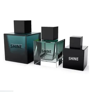 30ml 50ml 100ml leere Parfüm flasche Verpackung quadratische schwarze Glas parfüm flasche mit Box und individuellem Deckel