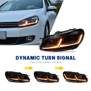Feux avant HCMOTIONZ pour <span class=keywords><strong>Volkswagen</strong></span> <span class=keywords><strong>Golf</strong></span> 6 MK6 2008-2013, projecteur à ligne blanche, ensemble de feux avant de voiture - Product Image 5