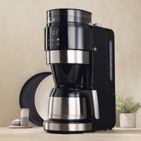 Cafetera Programable de Acero Inoxidable con Molinillo Integrado, Jarra Térmica, Temporizador Digital y Ajustes de Goteo