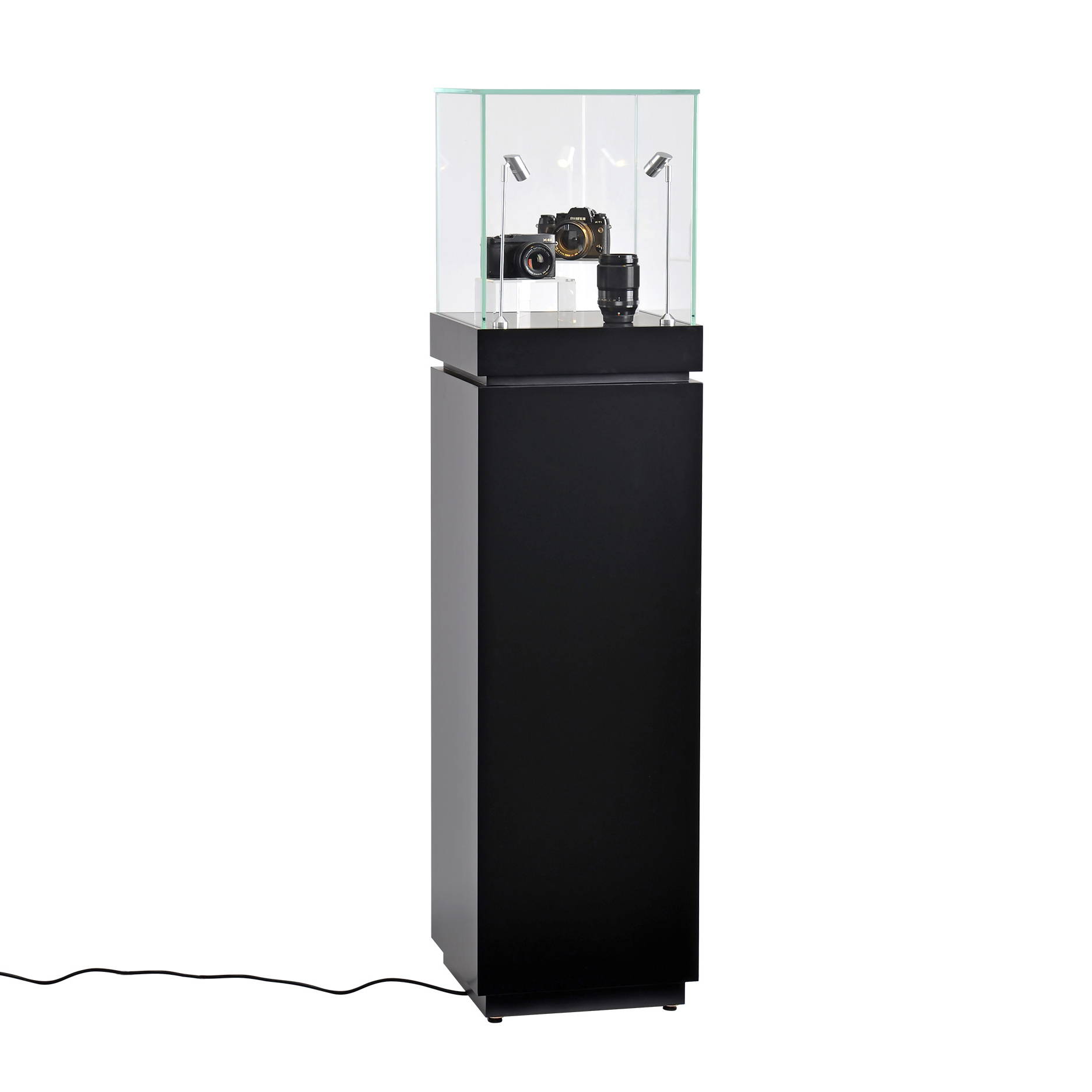 Apache Customized Light Duty Luxury Jewelry Display Case with Lock Floorstanding Four-sided Showcase for High-End Stores Museums — view 2