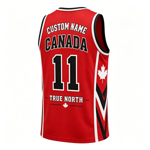 Maillot de basket-ball personnalisé Canada – Nom et numéro de l'équipe – Maillot de sport en mesh – Tenue d'ambiance d'équipe pour hommes, femmes et jeunes - Product Image 6