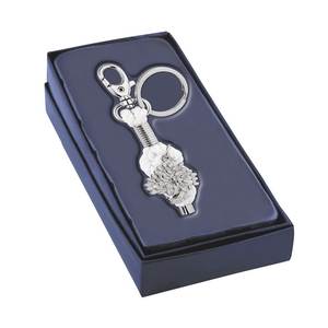 Porte-clés en métal blanc avec arbre et ouvre-bouteille à cordon blanc - Product Image 3