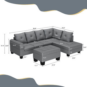 OEM Sofá Camas Precios Bajos Sala de Estar Sofás Muebles Minimalista Moderno Reclinable Confort Seccional Wohnzimmer Sofás Sofá Cama - Product Image 6