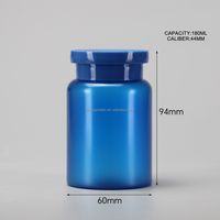 En gros 180ml Bleu En Plastique Pharmaceutique Capsule Pilule Médecine Vitamine Supplément Bouteille Conteneur