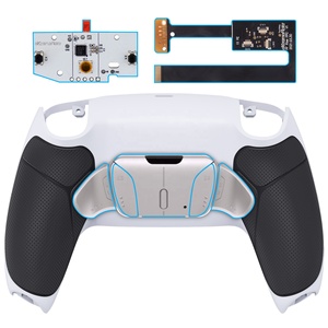 EXtremeRate - Kit de Botones Traseros de Metal Blanco y Plateado Reforzados con Goma RISE4 para Control de PS5, Kit de Modificación de Palancas - Product Image 1
