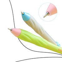 Pena Gel Pengubah Pola Wajah Lucu 0.5mm Tulisan Halus Pegangan Lembut Alat Tulis Kantor Sekolah Kombinasi Warna Segar