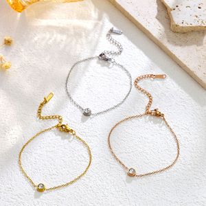 Thép Không Gỉ Vòng Đeo Tay Phụ Nữ Sang Trọng Vàng 18K Bán Buôn Đồ Trang Sức Thời Trang Rhinestone Vòng Đeo Tay - Product Image 1