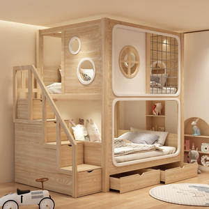 Luxe Bébé Enfants Lits Chambre De Rangement Fille Loft Enfants Lits Princesse Moderne Camas Infantiles Enfants Ensemble De Lit Meubles - Product Image 4