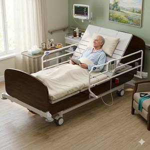 Lit médicalisé électrique multifonctionnel intelligent et réglable pour usage domestique, idéal pour prévenir les escarres chez les personnes âgées - Product Image 1