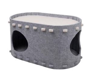 Vilt Kattenbakvulling Hondenbak Opvouwbaar Huisdierenafval Ademend Vier Seizoenen Kattenhuis Verwijderbare Kattentunnel - Product Image 1