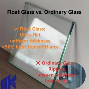 Vidrio Flotado Transparente de Fábrica, Estructura Sólida, Grosor de 6mm-19mm, Lámina Cruda <span class=keywords><strong>para</strong></span> Uso en Baños, Industria y Escaleras - Product Image 2