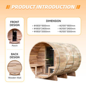 Sauna Eléctrica de Barril para Exteriores a <span class=keywords><strong>Precio</strong></span> de Fábrica, Sauna de Cedro para Villa, Sala de Bienestar para 2-8 Personas - Product Image 2