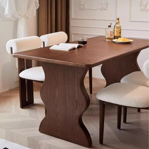 <span class=keywords><strong>Table</strong></span> à manger en <span class=keywords><strong>bois</strong></span> de frêne <span class=keywords><strong>massif</strong></span> de style vintage français, <span class=keywords><strong>table</strong></span> longue rétro couleur noyer pour la maison - Product Image 6