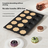 Nouveau moule en silicone pour gâteau mousse dessert, petit format, facile à démouler, qualité alimentaire, bricolage, cuisson au four, motif fleur de cerisier