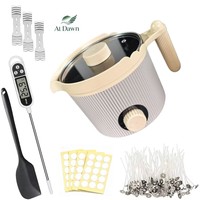 Kit de fabrication de bougies, pot à fondre la cire 1,5 L, thermomètre numérique, contrôle précis de la température, outil de raclage, fournitures pour bougies DIY