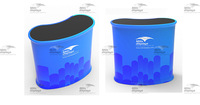 Sublimation de teinture personnalisée lumière LED table de réception courbe en arc bureau portable Tension pliante salon professionnel moderne et léger