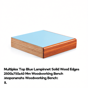 Fami Multiplex Top Blue Laminate Solid <b>Wood</b> Edges 2500x750x40 Mm Woodworking <b>Bench</b> - Product Image 3