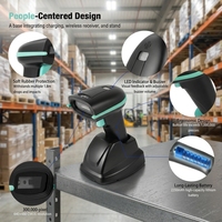 Escáner de Código de Barras Industrial Inalámbrico de Largo Alcance 433M, CMOS CIS USB, Lector de Códigos 1D y 2D, Portátil, para Almacén
