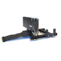 DIY 1/2/3/4 Braket Kartu Grafis Bingkai Terbuka Basis Aluminium GPU Dukungan Eksternal Dapat Disesuaikan SLI ATX Power Stand Hitam