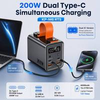 Power Bank Laptop LED 60000mAh, kapasitas daya besar PD100W 22.5W pengisian cepat, lampu SOS untuk berkemah luar ruangan
