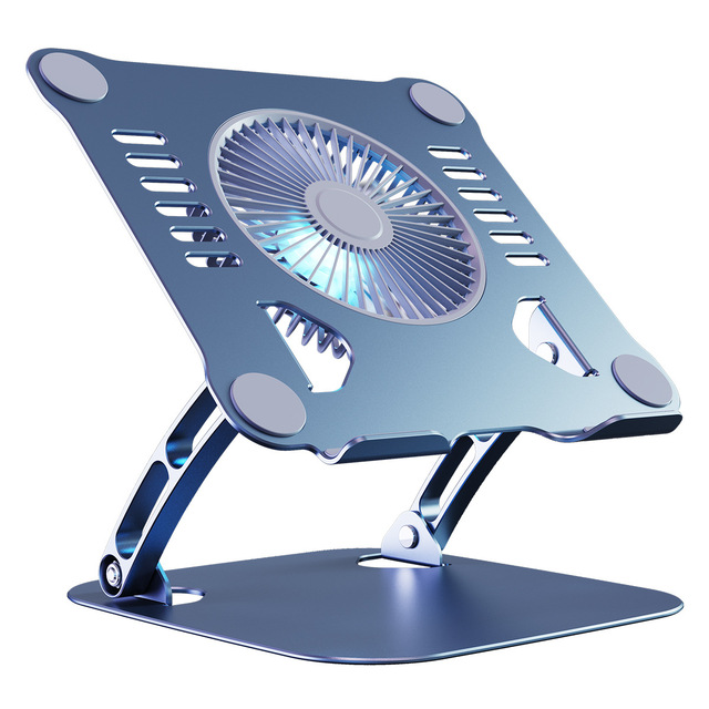Wholesale Adjustable Aluminum Laptop Stand with Cooling Fan Ergonomic Foldable Portable Laptop Holder Stand for Office Studio