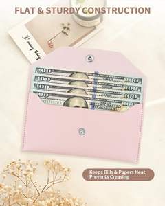 Cartera de Cuero de Lujo con Logotipo Personalizado, Sobres de Cuero para Dinero en Efectivo para Hombres y Mujeres, Planificador de Billetes - Product Image 4