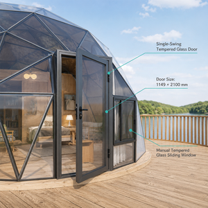 <span class=keywords><strong>Tenda</strong></span> Glamping con Cupola in <span class=keywords><strong>Vetro</strong></span> Personalizzata, Telaio in Lega di Alluminio e Porta in <span class=keywords><strong>Vetro</strong></span> Temperato per Progetti di Hotel e Resort XQ-2 - Product Image 4