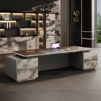 Bureau de direction modulaire en forme de L moderne et luxueux Mobilier de maison et de bureau en bois massif extensible