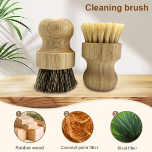 2-Pack Natural Coconut & Sisal Cozinha Prato de Limpeza Escovas com Rubberwood Handle para Heavy-Duty Esfregando - Product Image 6