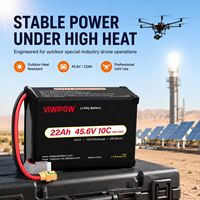Baterai Drone Lithium 12S Tahan Suhu Tinggi 45.6V 22Ah Khusus untuk Pelatihan Praktis Drone Industri Khusus