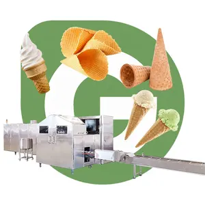 Biscoito Full Automatic Sugar Ice Cream Waffle Cone Preço Fazer Maker Linha De Produção Máquina