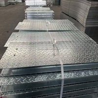Grille en acier composite avec plaque à rainures revêtue de 3 mm pour plateforme industrielle et passerelle