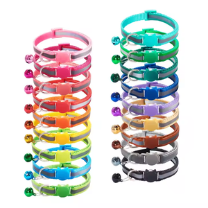 <span class=keywords><strong>Collar</strong></span> DE SEGURIDAD PARA GATOS con cabeza de gato reflectante de colores 1,0 con campana, collares convenientes para mascotas - Product Image 1
