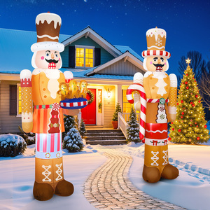 Décoration de Noël géante gonflable de 2,4 m en forme de <span class=keywords><strong>casse</strong></span>-<span class=keywords><strong>noisette</strong></span> en pain d'épices avec canne en sucre et éclairage LED pour jardin extérieur et fêtes de Noël - Product Image 4