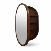 Meilleures ventes : Meuble miroir de salle de bain ovale en bois pour appartement et hôtel
