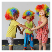 Perruque de Clown Frisée Crépue Afro pour Cosplay Anime Fête Noël Halloween Déguisement Amusant