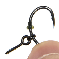 Vis d'appât de carpe OEM 0.1/0.13/0.14g Mirco Swivel Carp Bait Carp Ronnie Rig Zig Boilie Screws Hiar Rig Terminal Tackle avec anneau