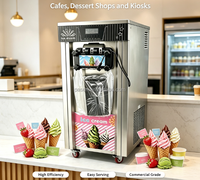Commerciële ijsmachine voor softijs met 3 smaken, hoge productiviteit, Energy Star gecertificeerd, geschikt voor fruitmelk/ijs.