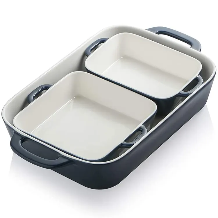 Su misura 3pcs torta di pane casseruola piatto lasagna pan moderna di cottura piatto rettangolare piatto di ceramica bakeware set