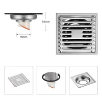 De luxe 10*10 salle de bains wc inodore crépine grille 4 pouces SUS304 d'eau carré en acier inoxydable drain de douche noir drain de plancher