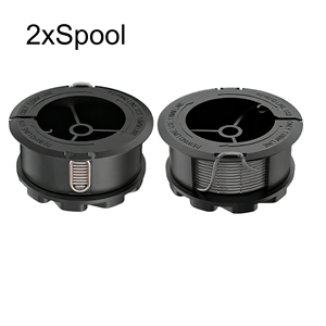 2xF016800570 Carrete de Hilo de Repuesto 6.1M/20FT 1.65mm con Tapa Negra para Recortadora de Césped Universal GrassCut 18-26, Piezas para Cortacésped - Product Image 1