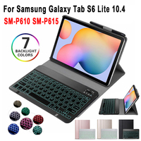 Untuk Ipad Pro 10.2 Samsung Tab S6 Tab A Keyboard Mini Portabel Nirkabel Gigi Biru dengan Kasus Kulit Teclado 7/8/10.4 Inci